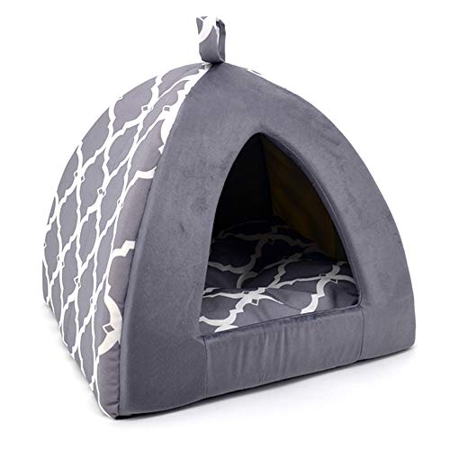 Best Pet Supplies Haustierzelt, weiches Bett für Hunde und Katzen, graues Gitter, 40,6 x 40,6 x 35,6 cm von Best Pet Supplies