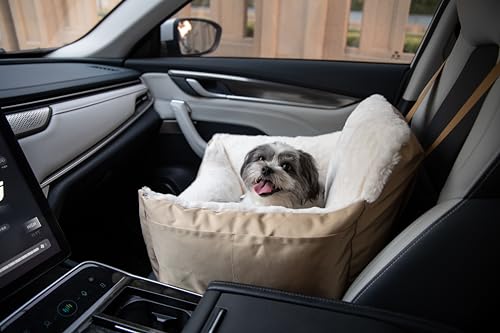 Best Pet Supplies Hunde-Sitzerhöhung für Auto, LKW und SUV, mit weichem Plüschkissen mit hohem Kissen und Wänden, Bequeme Bettwäsche mit sicheren Gurten, Braun von Best Pet Supplies