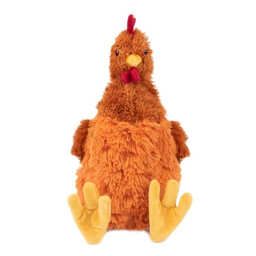Best Pet Supplies Hundespielzeug aus Plüsch, für interaktives Spielen, für Welpen und Senioren, buntes Huhn-Spielzeug-Form, niedlich und kuschelig – Knisterhuhn (braun) von Best Pet Supplies