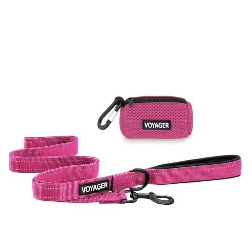 Voyager Reflektierende Hundeleine mit Neoprengriff und wiederverwendbarem Mesh Dispenser-Kotbeutel-Halter by Best Pet Supplies, Fuchsia, size S Voyager Reflektierende Hundeleine mit Neoprengriff und wiederverwendbarem Mesh Dispenser-Kotbeutel-Halter by Best Pet Supplies, Fuchsia, size S von Best Pet Supplies