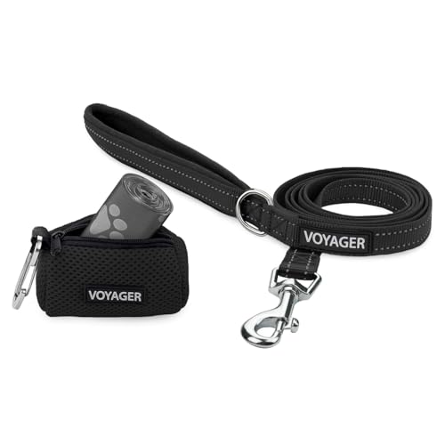 Voyager Reflektierende Hundeleine mit Neoprengriff und wiederverwendbarem Mesh Dispenser-Kotbeutel-Halter by Best Pet Supplies, Schwarz, size S Voyager Reflektierende Hundeleine mit Neoprengriff und wiederverwendbarem Mesh Dispenser-Kotbeutel-Halter by Best Pet Supplies, Schwarz, size S von Best Pet Supplies