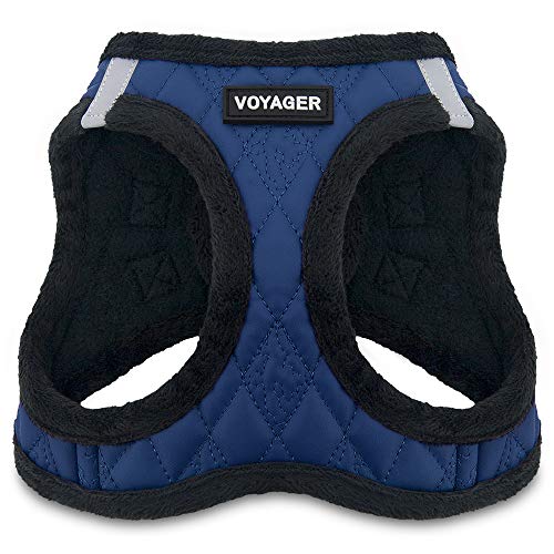 Voyager Step-In Plüsch Hundegeschirr - Weicher Plüsch Step In Vest Geschirr für kleine und mittelgroße Hunde von Best Pet Supplies - Königsblau Kunstleder, XL (Brustumfang: 52,1-58,4 cm) von Best Pet Supplies