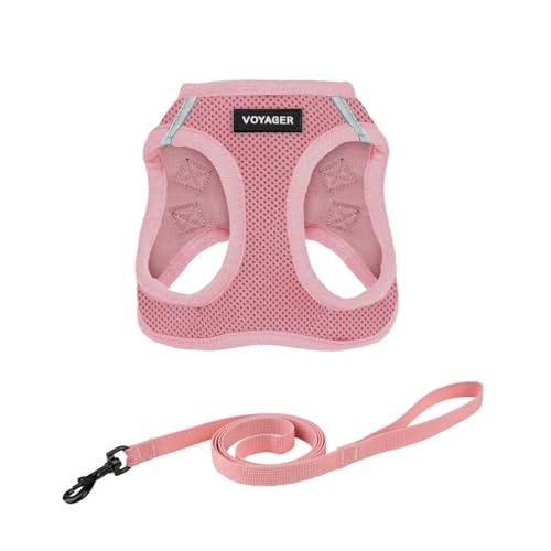 Voyager Step-in-Air-Geschirr für Katzen, Allwetter-Netzgewebe, Step-in-Weste, Geschirr für kleine und große Katzen, von Best Pet Supplies – Rosa, Größe M (Brustumfang 38,1–43,2 cm) von Best Pet Supplies