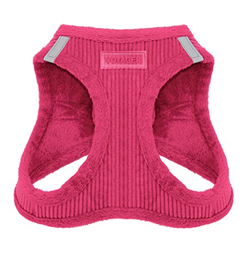 Voyager Step-in Plush Dog Harness - Soft Plush Step In Vest Harness for Small and Medium Dogs by Best Pet Supplies - 1 Fuchsia Cord, S (Chest 36.8-40.6cm) 206T-FU-S von Best Pet Supplies