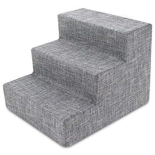Best Pet Supplies ST235T-S Haustiertreppe mit CertiPUR-US-zertifiziertem Schaumstoff für Hunde und Katzen, graues Leinen, 3-stufig, Höhe: 34,3 cm, Aschgraues Leinen Best Pet Supplies ST235T-S Haustiertreppe mit CertiPUR-US-zertifiziertem Schaumstoff für Hunde und Katzen, graues Leinen, 3-stufig, Höhe: 34,3 cm, Aschgraues Leinen von Best Pet Supplies