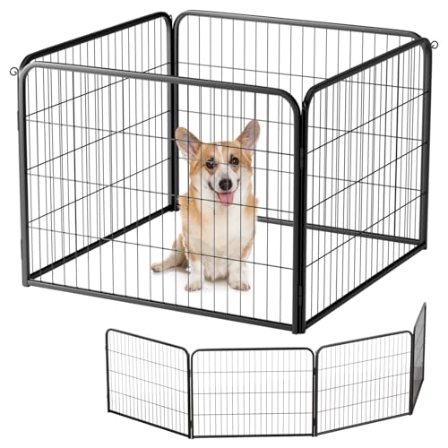 BestPet Hunde-Laufstall für den Innenbereich, 61 cm Höhe, 4 Paneele, Hundegehege für mittelgroße und große Hunde, Übungsstall für Haustiere, Hundezaun mit Türen, Haustierwelpen-Laufstall für von BestPet