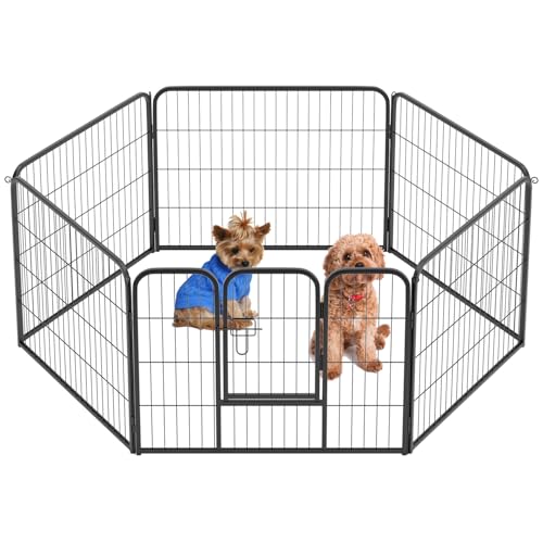 BestPet Hunde-Laufstall für den Innenbereich, 61 cm Höhe, 6 Paneele, Hundegehege für kleine und mittelgroße Hunde, Übungsstall für Haustiere, Hundezaun mit Türen, Haustierwelpen-Laufstall für von BestPet