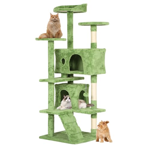 BestPet Kratzbaum für Indoor-Katzen, mehrstufiges Katzenmöbel, Aktivitätszentrum mit Kratzbäumen, Ständer, Haus, Katzenhütte mit lustigem Spielzeug für Kätzchen, Haustier-Spielhaus, 137,2 cm, Grün BestPet Kratzbaum für Indoor-Katzen, mehrstufiges Katzenmöbel, Aktivitätszentrum mit Kratzbäumen, Ständer, Haus, Katzenhütte mit lustigem Spielzeug für Kätzchen, Haustier-Spielhaus, 137,2 cm, Grün von BestPet