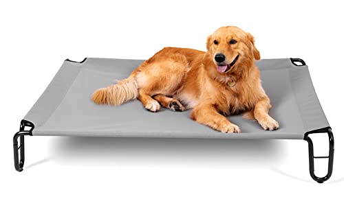 BestVida Erhöhtes Hundebett, 109,2 x 76,2 x 20,3 cm, Größe M, Grau von BestVida