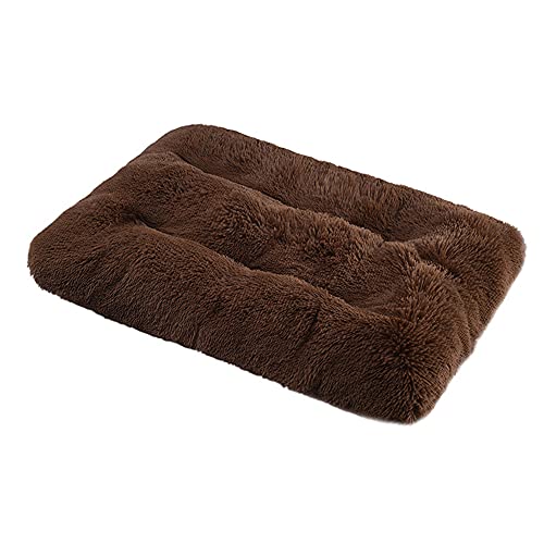 Bestenrose Plüsch HundeBett Quadrat Weiches Haustierbett Mittelgroße Hunde Hundesofa Waschbar Hundekissen Hundematratze Hundeliege Flauschig Warme Katzen Matte für Sofa und Couch (S(65x48cm), Kaffee) von Bestenrose