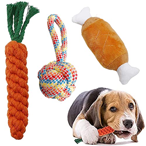 Bestevery 3 Stück Hundespielzeug Set, Hundeseile, Interaktives Pet Rope Spielzeug, Haustier Kauspielzeug, Hergestellt aus Natürlicher Baumwolle, für Kleine und Mittelgroße Hunde (Zufällige Farbe) Bestevery 3 Stück Hundespielzeug Set, Hundeseile, Interaktives Pet Rope Spielzeug, Haustier Kauspielzeug, Hergestellt aus Natürlicher Baumwolle, für Kleine und Mittelgroße Hunde (Zufällige Farbe) von Bestevery