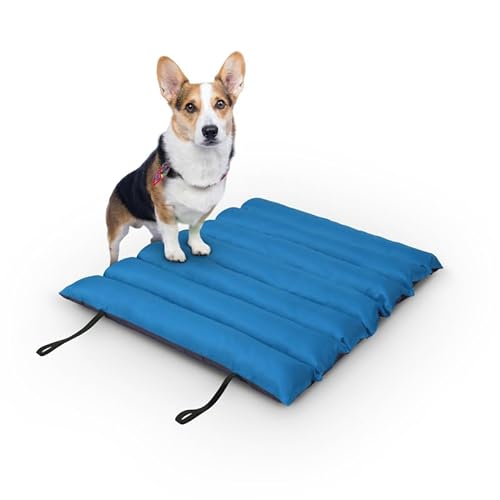 Bestlivings Hundematte 85x70cm (Blau) - Outdoor - wasserabweisend & atmungsaktiv - Hundebett gepolstert - waschbares Hundekissen für draußen von Bestlivings