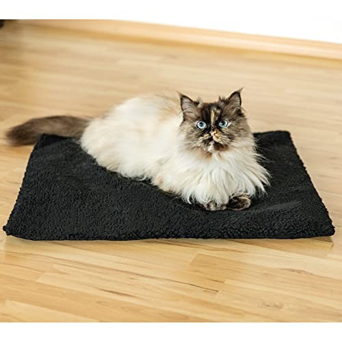 Bestlivings Selbstheizende Tierdecke (Schwarz / 50x60cm) - ÖKO TEX 100 - mit Reißverschluss, thermoisolierende, kuschelig weiche, waschbare Haustierdecke von Bestlivings