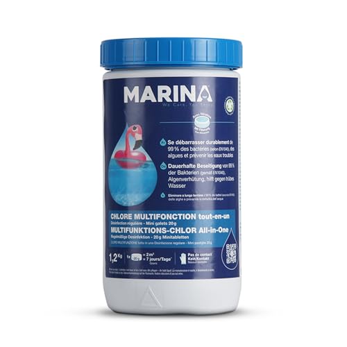 Marina Chlor Multitabs 20g - Pool Tabletten - Chlortabletten (1,2kg - 6kg) Multifunktion 5 in 1 - für sauberes und hygienisches Poolwasser von Bestlivings