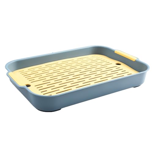 Katzentoilette für kleine Haustiere, Meerschweinchen, Katzentoilette, Kaninchentrainingspanne, weiß, blau, grün, 27 x 18,5 x 4 cm, 36,5 x 24,5 x 4,9 cm (F) von Besttoolifes
