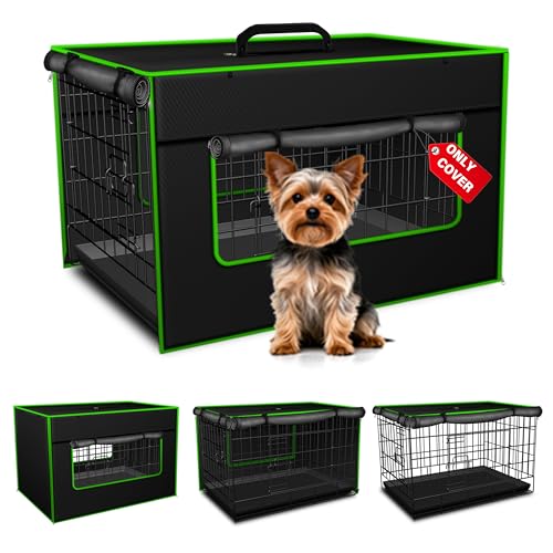 Bethshaya 61 cm Hundekäfigabdeckung – robuste Hundehüttenabdeckung für Drahtkäfig, Schutz für drinnen und draußen, Schwarz von Bethshaya