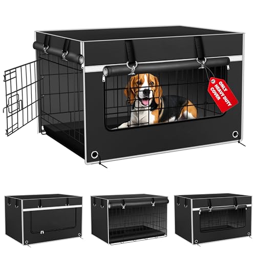 Bethshaya Hundekäfig-Abdeckung, 96,5 cm, robuste Abdeckung für Drahtkäfig, Schutz für drinnen und draußen, 96,5 cm L x 63,5 cm B x 76,2 cm H (schwarz) von Bethshaya