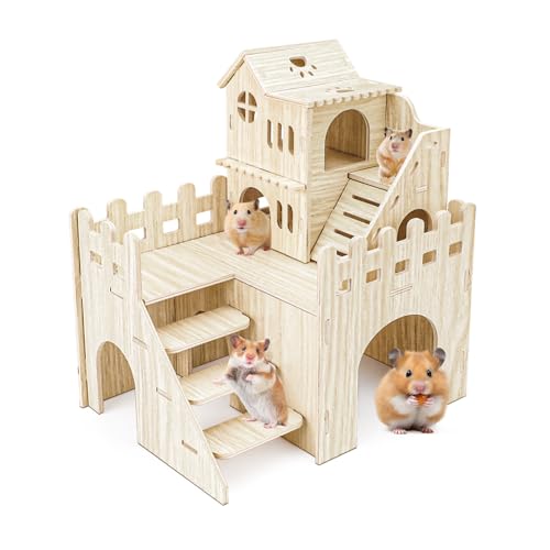 Hamsterversteck Hamsterhäuser und Verstecke mit Kletterleiter Hamster-Labyrinth Hamsterzubehör für größere syrische Hamster und Kleintiere von Betinyar
