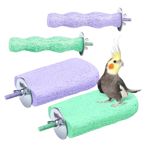 Papageien-Sitzstange, natürliches Kalzium, Vogelschleifen, Vogelsitzstange, Papageienständer, Naturholz, rauer Sand, Vogelsitzstangen für Papageien, Vogelkäfigzubehör von Betinyar