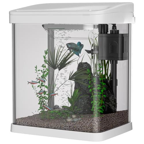 9L Klarglas-Aquarium mit LED-Beleuchtung, Filtersystem Aquarium mit weißer Pumpe für Tropische Fische 9L Klarglas-Aquarium mit LED-Beleuchtung, Filtersystem Aquarium mit weißer Pumpe für Tropische Fische von Betrome
