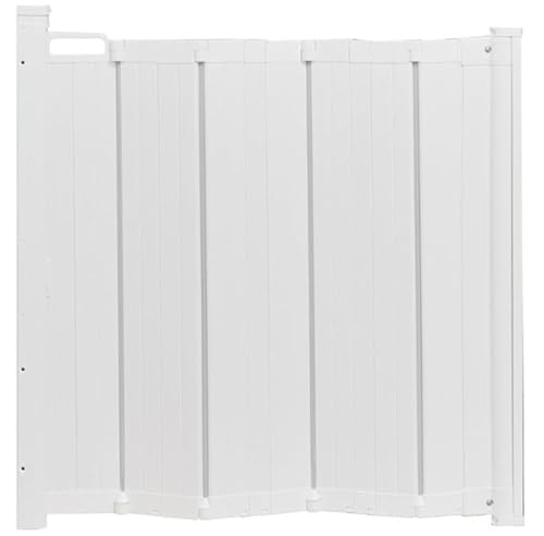 Bettacare Automatisches Faltbares Einziehbares Hundegitter, 55cm - 113.5cm, Weiß, Faltbares Treppenschutzgitter für Haustiere, Einziehbares Hundesicherheitsgitter von Bettacare