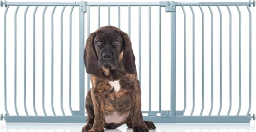 Bettacare Elite Hundegitter, 179cm - 188cm, Matt Grau, Druckbefestigung Hundegitter für Hunde und Welpen,Barrière Einfache Installation von Bettacare