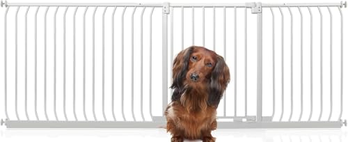 Bettacare Elite Hundegitter, 225cm - 234cm, Matt Weiß, Druckbefestigung Hundegitter für Hunde und Welpen,Barrière Einfache Installation von Bettacare