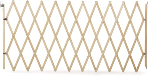 Bettacare Erweiterbares Haustiergitter XL, 60 cm - 230 cm, Natur, Holz, Einziehbares Hundeschutzgitter, Absperrung für Welpen und Hunde von Bettacare