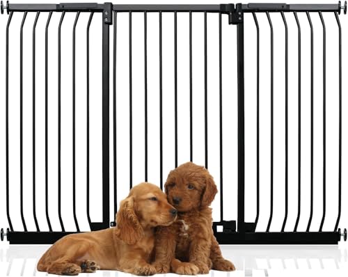 Bettacare Extra Tall Elite Hundegitter, 152cm - 161cm, Matt Schwarz, Extra Hoch 96.8cm in der Höhe, Druckbefestigung Hundegitter für Hunde und Welpen,Barrière Einfache Installation von Bettacare