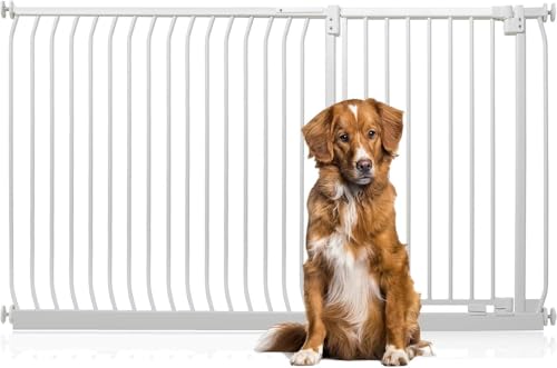Bettacare Extra Hohes Elite Hundegitter, 171cm - 180cm, Mattweiß, Extra Hoch 96.8cm in der Höhe, Druckbefestigung Hundegitter für Hunde und Welpen,Barrière Einfache Installation von Bettacare