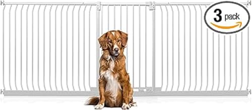 Bettacare Extra Tall Elite Hundegitter, 271cm - 280cm, Matt Weiß, Extra Hoch 96.8cm in der Höhe, Druckbefestigung Hundegitter für Hunde und Welpen,Barrière Einfache Installation von Bettacare