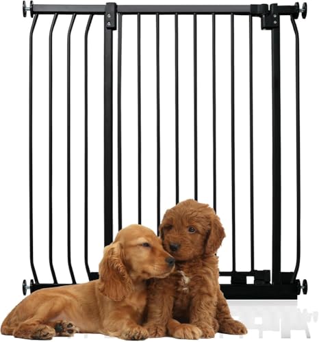 Bettacare Extra Tall Elite Hundegitter, 89cm - 98cm, Matt Schwarz, Extra Hoch 96.8cm in der Höhe, Druckbefestigung Hundegitter für Hunde und Welpen,Barrière Einfache Installation von Bettacare