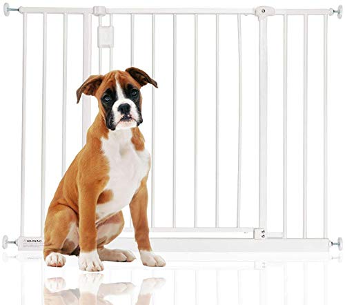 Bettacare Extragitter für breite Flure für Hunde, 97cm - 103cm, Weiß, Hundeabsperrung mit Druckbefestigung, Sicherheitsbarriere für Welpen in Fluren und großen Räumen, Einfache Installation von Bettacare