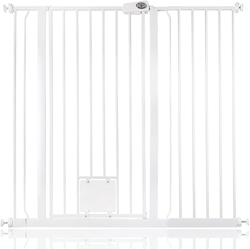 Bettacare Haustiergitter mit Verriegelbarer Katzenklappe, 113.8cm - 121.4cm, Weiß, 104cm in der Höhe, Extra Hohes Haustier Sicherheitsgitter mit Katzenklappe, Einfache Installation Bettacare Haustiergitter mit Verriegelbarer Katzenklappe, 113.8cm - 121.4cm, Weiß, 104cm in der Höhe, Extra Hohes Haustier Sicherheitsgitter mit Katzenklappe, Einfache Installation von Bettacare