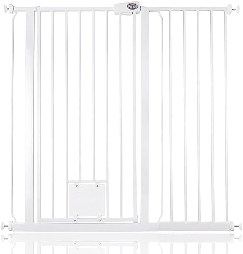 Bettacare Haustiergitter mit Verriegelbarer Katzenklappe, 107.4cm - 115cm, Weiß, 104cm in der Höhe, Extra Hohes Haustier Sicherheitsgitter mit Katzenklappe, Einfache Installation Bettacare Haustiergitter mit Verriegelbarer Katzenklappe, 107.4cm - 115cm, Weiß, 104cm in der Höhe, Extra Hohes Haustier Sicherheitsgitter mit Katzenklappe, Einfache Installation von Bettacare