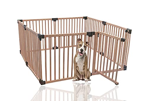 Bettacare Holz Tiergehege, 160cm x 160cm, Naturholz, Hundegehege für Haustiere, Hunde und Welpen, Hunde Spielgehege, Innen Hundebereich, einfache Installation. von Bettacare