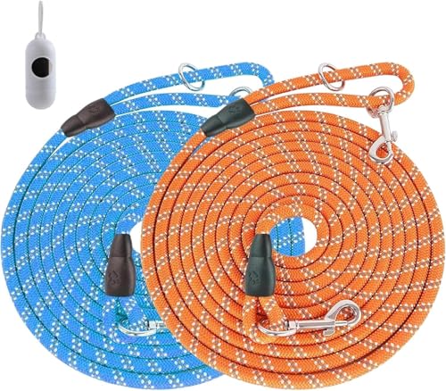 BetterJonny 2 Stück Hundeleine, 4,5 m, Dressurleine für Hunde, mit gepolstertem Griff und doppelten Haken, robust, lang, für kleine mittelgroße und große Hunde BetterJonny 2 Stück Hundeleine, 4,5 m, Dressurleine für Hunde, mit gepolstertem Griff und doppelten Haken, robust, lang, für kleine mittelgroße und große Hunde von BetterJonny