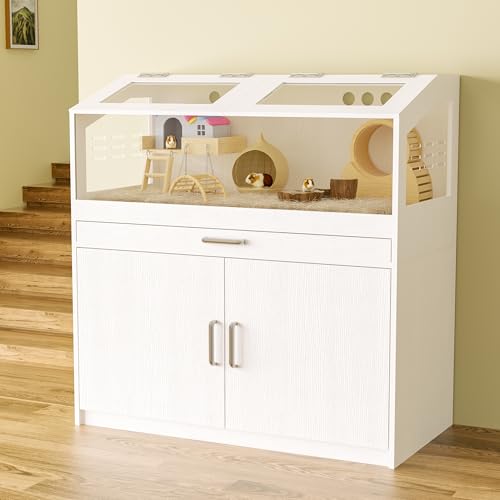 Betterhood Hamsterkäfig mit Aufbewahrungsschrank, Meerschweinchenkäfig für Kleintiere, großer Hamsterkäfig und Lebensraum mit leicht sichtbaren Acrylplatten für Hamster, Kaninchen, Meerschweinchen, Betterhood Hamsterkäfig mit Aufbewahrungsschrank, Meerschweinchenkäfig für Kleintiere, großer Hamsterkäfig und Lebensraum mit leicht sichtbaren Acrylplatten für Hamster, Kaninchen, Meerschweinchen, von Betterhood