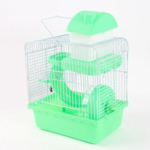 Beue Kleiner Hamsterkäfig, geeignet für kleine Hamster, Wüstenrennmäuse, Kaninchen und andere Kleintiere, tragbares Hamstermobil für den Ausflug, 23 * 18 * 30cm,Green von Beue
