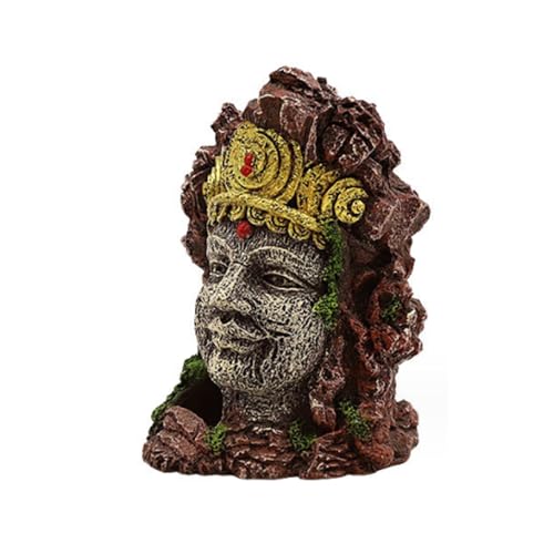 Vintage Buddha Skulptur für Aquarium Reptilien Tank Harz dekorative Ornament für amphibische Reptilien Haustiere und Fische Verstecke Lebensräume und Zucht Nester von Beue