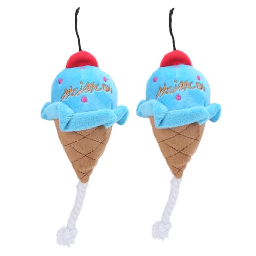 2pcs Eishund quietschendes Spielzeug, weich gefüllte, blühende Hundespielzeug Haustier interaktiv für Welpen (Eisblau) von Beufee