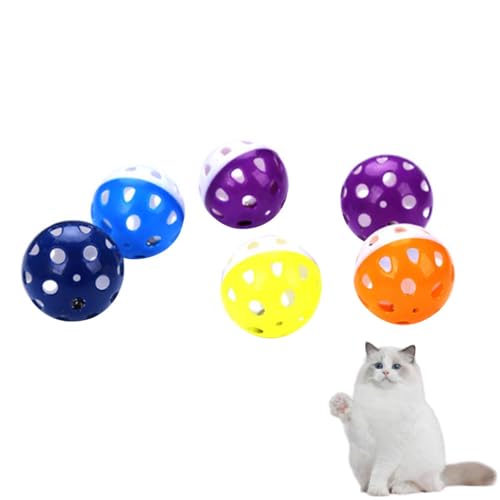 4cm 1 Stück Plastik Kugeln Katzen Spielzeug, Gitter Hohl Kugeln Mit Bell Jingle Kätzchen Spielzeug Für Katzen-Katzen Spielzeug von Beufee