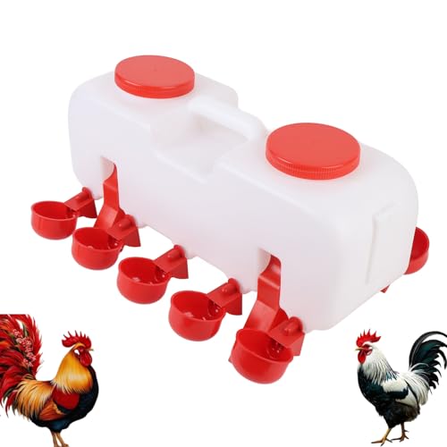 Automatischer Hühner Waterer mit 10 Tassen, Geflügel-Wasserzufuhr-Trinker-Wassersp Ender für Enten-Hühnergans-Taube Automatischer Hühner Waterer mit 10 Tassen, Geflügel-Wasserzufuhr-Trinker-Wassersp Ender für Enten-Hühnergans-Taube von Beufee