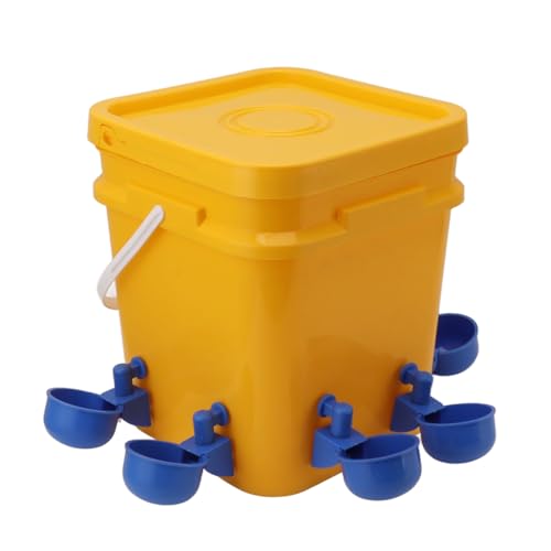 Automatischer Hühnertränkebecher, Geflügeltränkebecher Handgeflügel-Trinkgerät mit 12-l-Handfass für Hühnergans-Ente (-3111230182712) von Beufee