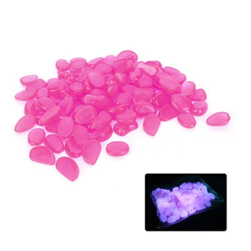 Beufee 100 Stück im Dunkeln leuchtende Steine, im Dunkeln leuchtende Steine ​​für die Landschaftsgestaltung im Freien, leuchtender Stein für Gehwege, Einfahrten und Hof (Purple) von Beufee
