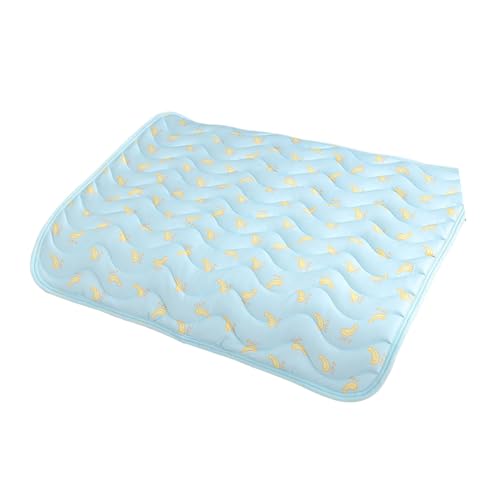 Beufee Gedrucktes Muster Haustierkühlmatte, Sommerhundkühlmatte waschbarer Eisseide selbstkühle Padsofa Schlafdeckel Stoff Decke für Katzen Hunde (M) von Beufee