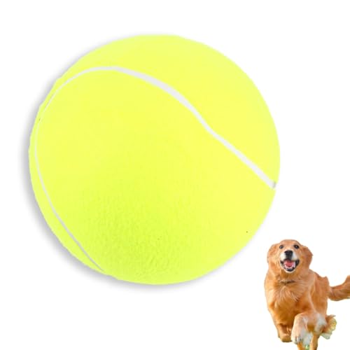 Beufee Großer Tennisball für Hunde, 9,5 -Zoll -aufblasbare Hundespielzeugbälle Haustierspielvorräte für Indoor -Outdoor -Training Sport Sport Treiben von Beufee