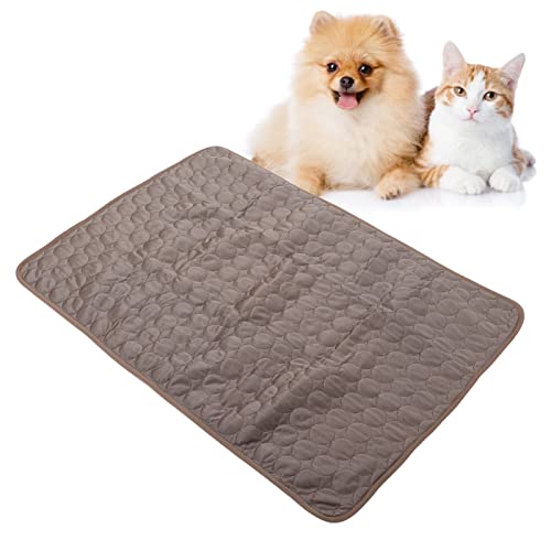Beufee Hundekühl Matte, Haustierkühlkissen selbstkühles Pad für Katzen Haustier Ice Matte atmungsable tragbare Hunde Katzen Ice Seide für Zuhause (L) von Beufee