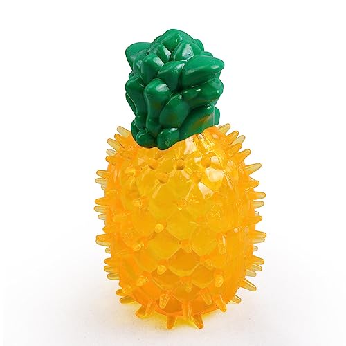 Beufee Hundekühlung Kauenspielzeug, gefrorener Sommerpuppen -Zahnen Toys Obst Zitronen Ananas Wassermelonen Design Freezierbares Hundezüchtungstraining -Werkzeug (Ananaszähne Schleifspielzeug) von Beufee