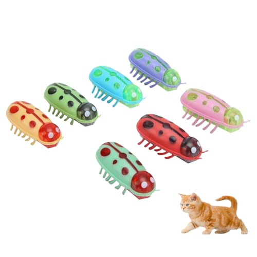 Beufee Interaktives Katzenspielzeug, 7-teiliges elektronisches Katzenspielzeug, bewegliches Katzenspielzeug, niedliches Marienkäfer-Katzenspielspielzeug, batteriebetriebenes interaktives Beufee Interaktives Katzenspielzeug, 7-teiliges elektronisches Katzenspielzeug, bewegliches Katzenspielzeug, niedliches Marienkäfer-Katzenspielspielzeug, batteriebetriebenes interaktives von Beufee